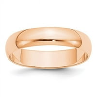Primarno zlato, karatno ružičasto zlato, lagani polukružni Prsten, Veličina 10
