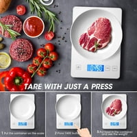 Vaga za hranu, Digitalna kuhinjska bijela vaga od 22 kilograma u gramima i uncama za pečenje