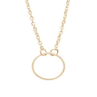 & & 18 Zlatna tonska ženska modna ogrlica s otvorenim krugom