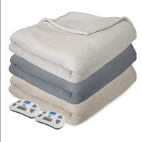 Serta Comfort Plush Electric grijani pokrivač s programiranim digitalnim kontrolerom, King, Off White