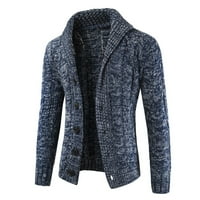 Muški ležerni kaputi i jakne u A-listi-ležerna zimska dolčevita s dugim rukavima, pleteni kardigan, Kaputi džempera u tamno sivoj