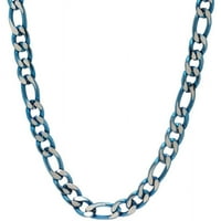 Muški nakit od nehrđajućeg čelika s plavim ionskim premazom, dvobojna ogrlica s lančićem