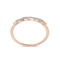 Imperial 1 8CT TDW Dijamantni dvostruki srčani prsten u 10k ružičastom zlatu