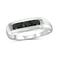 Crni dijamantni prstenovi za muškarce-prirodni crni dijamantni prsten za muškarce od 1 inča-hipoalergenski prsten od srebra za muškarce-Muški