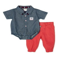 Odjeća za dječake od tkanine s gornjim dijelom i hlačama od 2 komada
