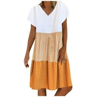 Rasprodaja ispod $ $ $ Ženska ljetna haljina u obliku točkica u obliku točkica s izrezom u obliku slova u i kratkim rukavima, ležerna