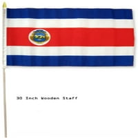 12 218 Veleprodajna pošiljka zastave zemlje Kostarike na štapu 30 drveni štap