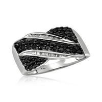 Jewelersclub Sterling Silver Carat Crno -bijeli dijamantni prsten za žene