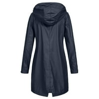ženske jakne i kaputi A-liste jednobojna kišna jakna vanjska kapuljača Vodootporni dugi kaput otporan na vjetar