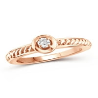 Jewelersclub Dijamantni prstenovi za žene - karatni bijeli dijamantni prsten nakit - ružino zlato preko srebrnih traka za žene -