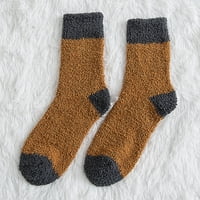 Ženske zimske muške koraljne čarape srednje duljine, domaće jednobojne čarape za spavanje, ženske čarape