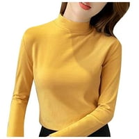 Ženska tanka ležerna obična bluza s dugim rukavima s dugim rukavima majice s elastičnim slojem
