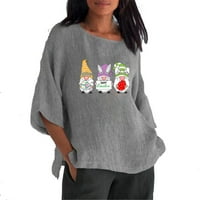 Uskrsne košulje za žene uskršnja jaja zeko grafička majica kratkih rukava smiješna majica s okruglim vratom modna bluza Uskrsni poklon