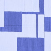 Moderni pravokutni tepisi tvrtke A. M., perivi u stroju, Jednobojni plavi, 8 '10'