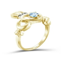 Jewelersclub Sky Blue Topaz Ring Birthstone Nakit - 0. Karat nebo plavi topaz 14K Zlatni nakit od srebrnog prstena - prstenovi od