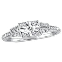 Zaručnički prsten od srebra od srebra s dijamantom.