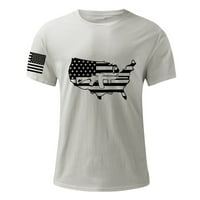 Muške majice muške košulje Ležerne ljetne majice kratkih rukava 3-inčni digitalni tisak grafička majica za Dan neovisnosti Muške