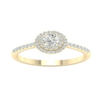 Imperial CT TDW okrugli dijamantni dvostruki halo zaručnički prsten u 10k žutom zlatu