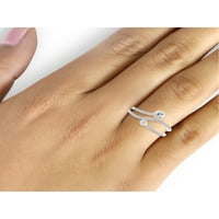 Dijamantni prstenovi za žene – karatni bijeli dijamantni nakit– 0. Sklopivi prstenovi od sterling srebra za žene-Set sklopivih prstenova