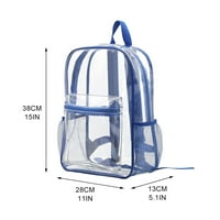 Prozirni ruksak organizator za pohranu, Prozirni PVC ruksak odobren od stadiona, ojačani remen, školska torba za knjige,11.5, 1.15