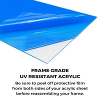 Okvir crni okvir za fotografije - potpuno moderan okvir za fotografije s UV zaštitom sprijeda, Bez kiselina