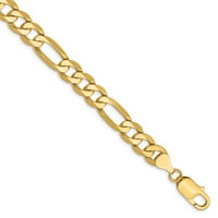 Narukvica od lanca od žutog karatnog zlata s ravnim uzorkom Figaro