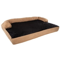 Divovski krevet za pse-51v35. Krevet za kućne ljubimce-3-slojni ortopedski kauč za pse s rashladnim gelom, memorijskom pjenom i naslonom