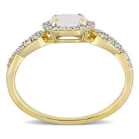 Carat T.G.W. Opal i Carat T.W. Dijamant 10kt žuti zlatni halo prsten