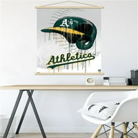 Oakland Athletics - Poster za kaciga za kaciga s magnetskim okvirom, 22.375 34