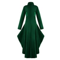 Ženski gotički Steampunk čipkasti korzet na kopčanje za kostim za Noć vještica, kaput, frak, jakna - zelena