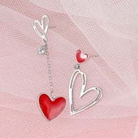 Par ženskih naušnica sa šupljim srcem privjesak nakit asimetrični kubični cirkonij viseće naušnice rođendanski pokloni