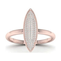 Modni dijamantni prsten od 14 karata od ružičastog zlata od 10 karata u obliku markize