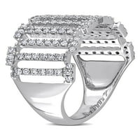 Linearni prsten od bijelog zlata s dijamantom od 14 karata