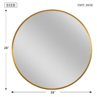 Neuspipe okrugli zidni zrcalni krug metalni okvir zlato 28