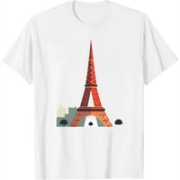 Modna majica s hladnim uzorkom iz crtića Eiffelov toranj za žene-udobni i moderni francuski pokloni