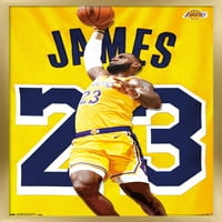 Trends International NBA Los Angeles Lakers - LeBron James Wall Poster 16.5 24.25 .75 Verzija uokvirena zlatom