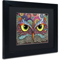 Zaštitni znak likovna umjetnost Owl Face Canvas Art by Hello Angel, Black Matte, crni okvir