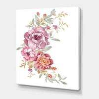 Buket ljubičastih i ružičastih cvjetova slika na platnu