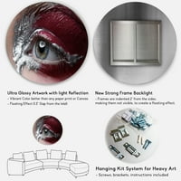 DesignArt 'Izbliza ženskog oka s crvenom šminkom na' Modern Circle Metal Wall Art - Disk od 23 godine