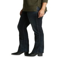 Tvrtka Silver Jeans. Ženske traperice veličine plus veličine srednje visine, sužene do dna