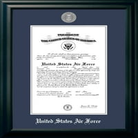 Certifikat zrakoplovstva u crnom okviru, srebrni medaljon