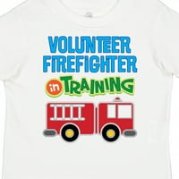 Uzbudljivi volonter-Vatrogasac na treningu, poklon majica za mlađeg dječaka ili djevojčicu