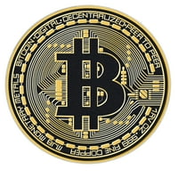 Dobro tkani Novac Bitcoin novost novost crno zlato okrugli tepih 6'7