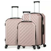 Hikolayae Cottoncandy Collection set za prtljagu tvrdog spinnera u ružičastom zlatu, - TSA Lock