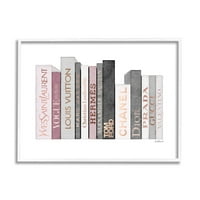 Stupell Industries modni dizajner knjižara ružičasta siva akvarel 20, dizajn Amanda Greenwood