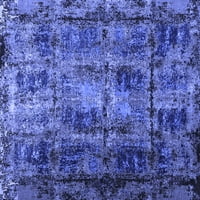 Tvrtka about strojno pere kvadratne perzijske plave boemske prostirke za unutarnje prostore, kvadrat 4'