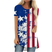 Ženska majica s američkom zastavom s grafičkim printom 4. srpnja, Dan neovisnosti, grafičke majice, plavi topovi, veličina