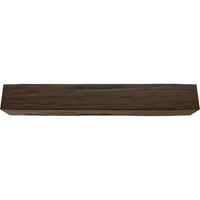 Ekena Millwork 4 W 4 H 18'l 3-strana Riverwood Endurathane Fau Wood Strop Grep, Premium Hickory