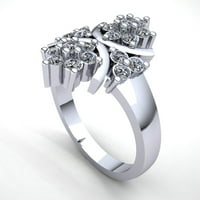 Autentični 1K okrugli dijamant ženski vjenčani grozd cvijeća vjenčani prsten od 14k punog ružičastog, bijelog ili žutog zlata 92k