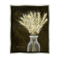 Stupell pšenica grančice ruralne zemljane bukete Botanički i cvjetni slikar sivi floater uokviren umjetnički print zid umjetnost